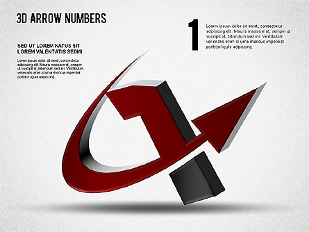 3D Arrow Numbers Presentation Template, Master Slide