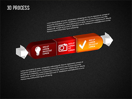 3D Process Presentation Template, Master Slide