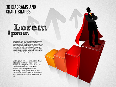 3D Diagrams and Charts Shapes Presentation Template, Master Slide