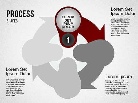Stage Process Shapes Presentation Template, Master Slide