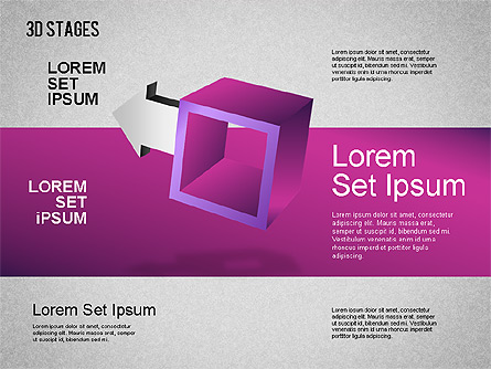 3D Stages Diagram Presentation Template, Master Slide