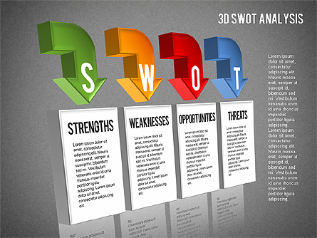 3D SWOT Analysis Diagram for Presentations in PowerPoint and Keynote ...