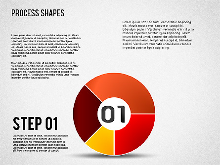 Pie Charts with Process Diagrams Presentation Template, Master Slide