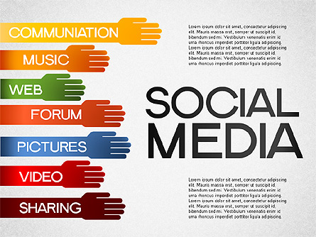 Social Media Shapes and Icons Presentation Template, Master Slide