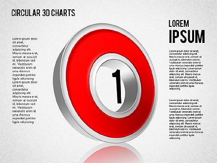 Circular 3D Charts Presentation Template, Master Slide