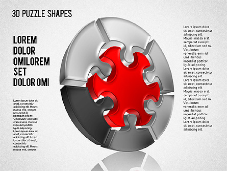 Puzzle Shapes 3D Presentation Template, Master Slide