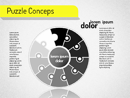 Staged Puzzle Concepts Presentation Template, Master Slide