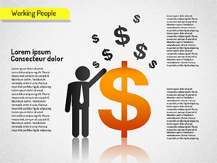 Working People Shapes Presentation Template, Master Slide