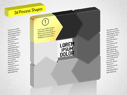 3D Chain Process Arrows Diagram Presentation Template, Master Slide