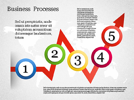 Process Arrow with Numbers Presentation Template, Master Slide
