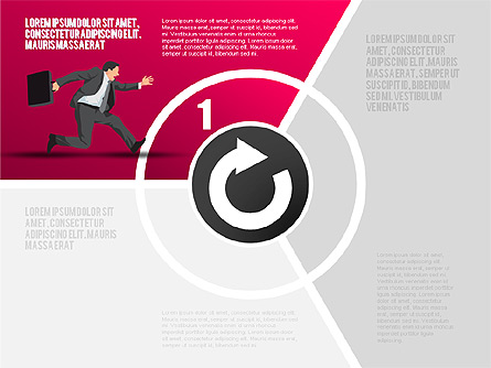 Round Flow Stage Diagram Presentation Template, Master Slide