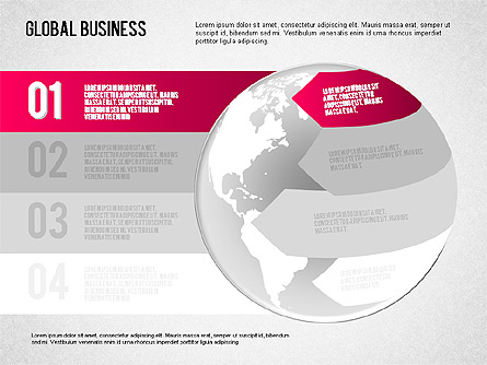 Steps with Globe Presentation Template, Master Slide