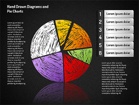 Crayon Style Pie Charts Presentation Template, Master Slide