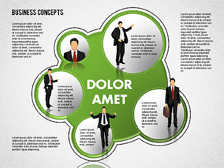 Business Illustrations with Silhouettes Presentation Template, Master Slide