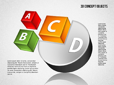 3D Concept Objects Set Presentation Template, Master Slide