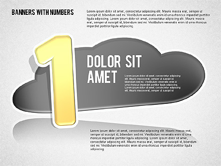 Cloud and Numbers Stickers Presentation Template, Master Slide