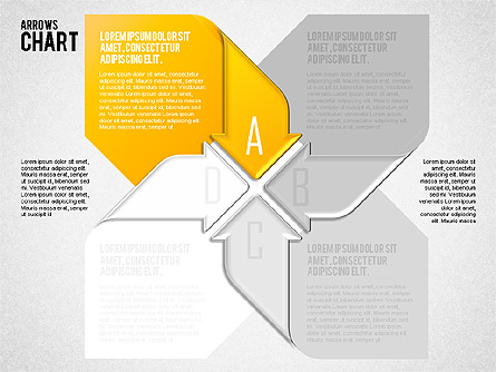 Pinwheel Style Process Shapes Presentation Template, Master Slide