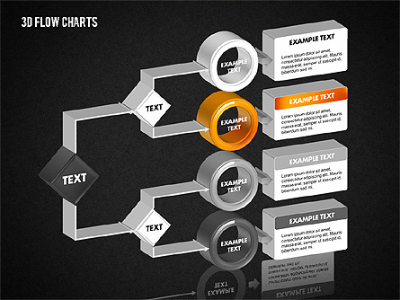 3D Flow Charts with Circles for Presentations in PowerPoint and Keynote ...