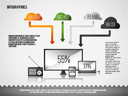 Media Distribution Infographics Presentation Template, Master Slide