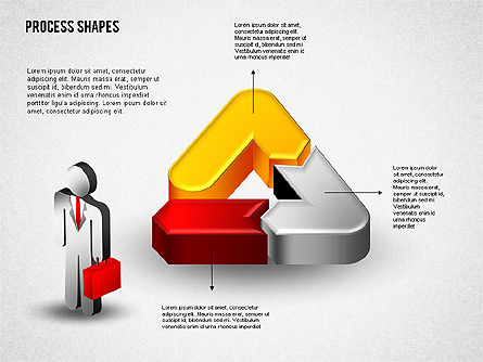 3D Process with Stickman Presentation Template, Master Slide