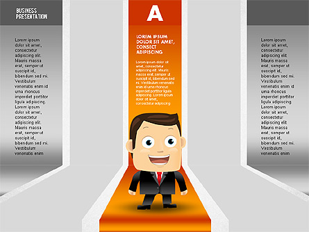 Option Chart with Character Presentation Template, Master Slide