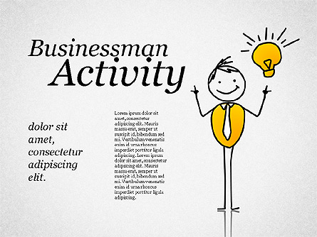 Businessman Activity Shapes Presentation Template, Master Slide