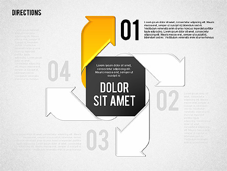 Pinwheel Style Process Stages Presentation Template, Master Slide
