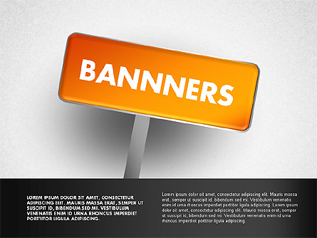 Banners with Words Presentation Template, Master Slide