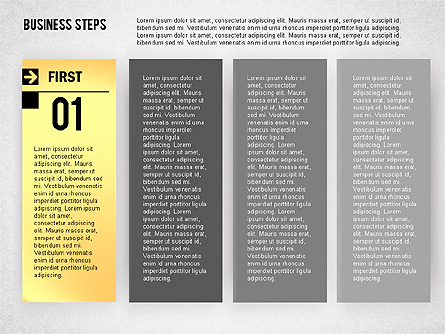 Business Steps Agenda Presentation Template, Master Slide