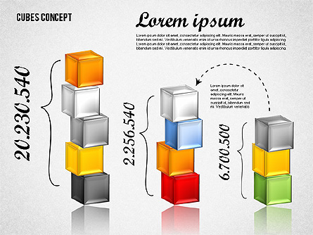 Cubes Concept Diagram Presentation Template, Master Slide