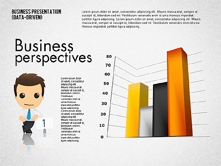 Bar Graphs with Character (data driven) Presentation Template, Master Slide