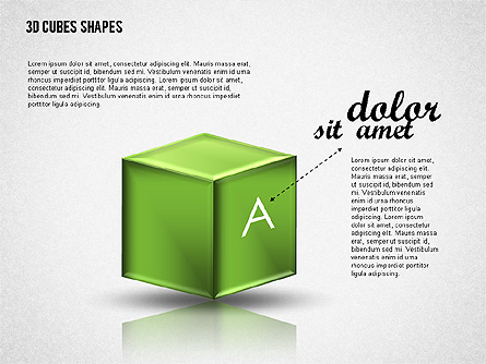 3D Cubes Shapes Presentation Template, Master Slide