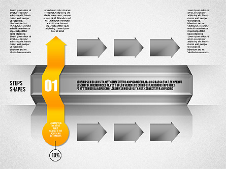 4 Steps Process Diagram Presentation Template, Master Slide