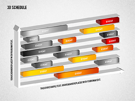 3D Schedule Diagram Presentation Template, Master Slide