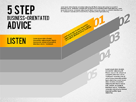 5 Step Business-Oriented Advice Presentation Template, Master Slide