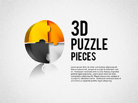 3D Puzzle Pieces Presentation Template, Master Slide