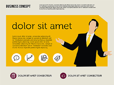 Presentation with Silhouettes in Flat Design Presentation Template, Master Slide