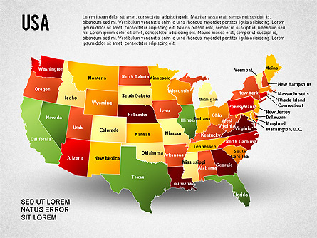 USA Presentation Diagram Presentation Template, Master Slide