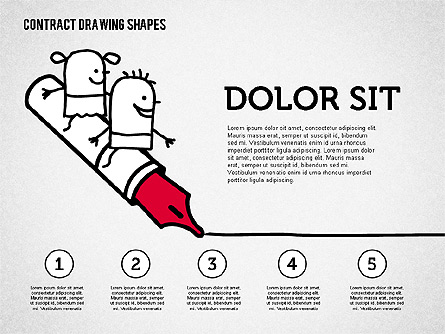 Contract Drawing Shapes with Character Presentation Template, Master Slide