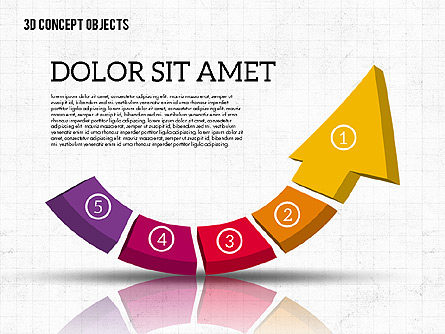 Colorful 3D Objects Presentation Template, Master Slide
