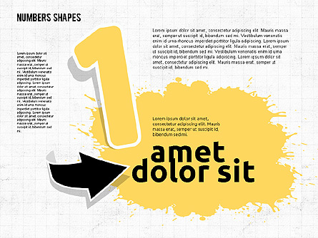 Colored Paint Blotches with Numbers Presentation Template, Master Slide