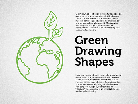 Green Sketch Style Shapes Presentation Template, Master Slide