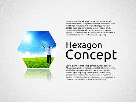 Colored Hexagon Stages Presentation Template, Master Slide