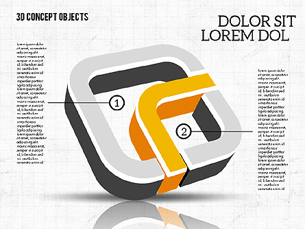 3D Concept Objects Presentation Template, Master Slide