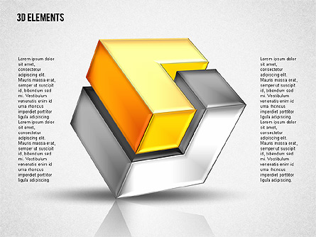 3D Cubes Puzzle Shapes Presentation Template, Master Slide