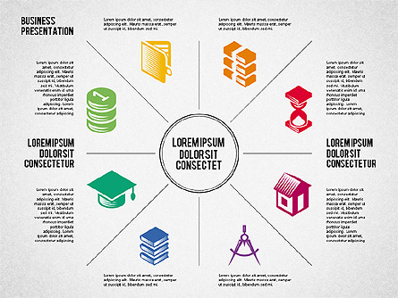 Presentation with Business Shapes Presentation Template, Master Slide