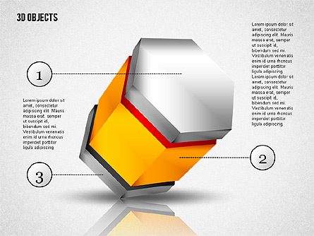 3D Composite Shapes Presentation Template, Master Slide