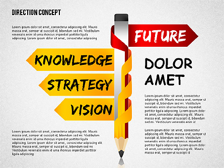 Opposite Directions on Pencil Presentation Template, Master Slide