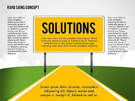 Business Words on Road Signs Presentation Template, Master Slide