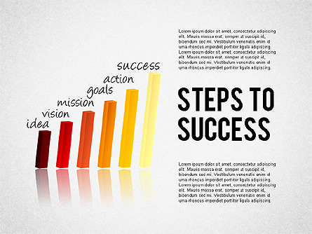 Steps to Success Bar Chart Presentation Template, Master Slide